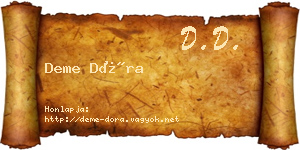 Deme Dóra névjegykártya